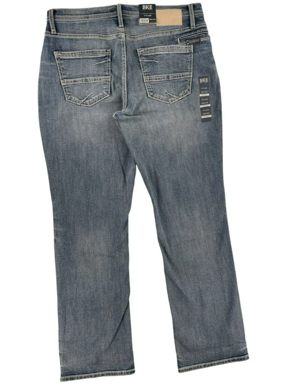 BKE Tyler Relaxed Fit Jeans Mid Rise Light Wash Stretch Denim Men's Sz 36x32 NEW